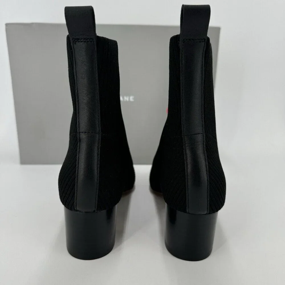 Everlane The Glove Boot in Black size 5.5 Women's Stretch Rib Knit Ankle Bootie